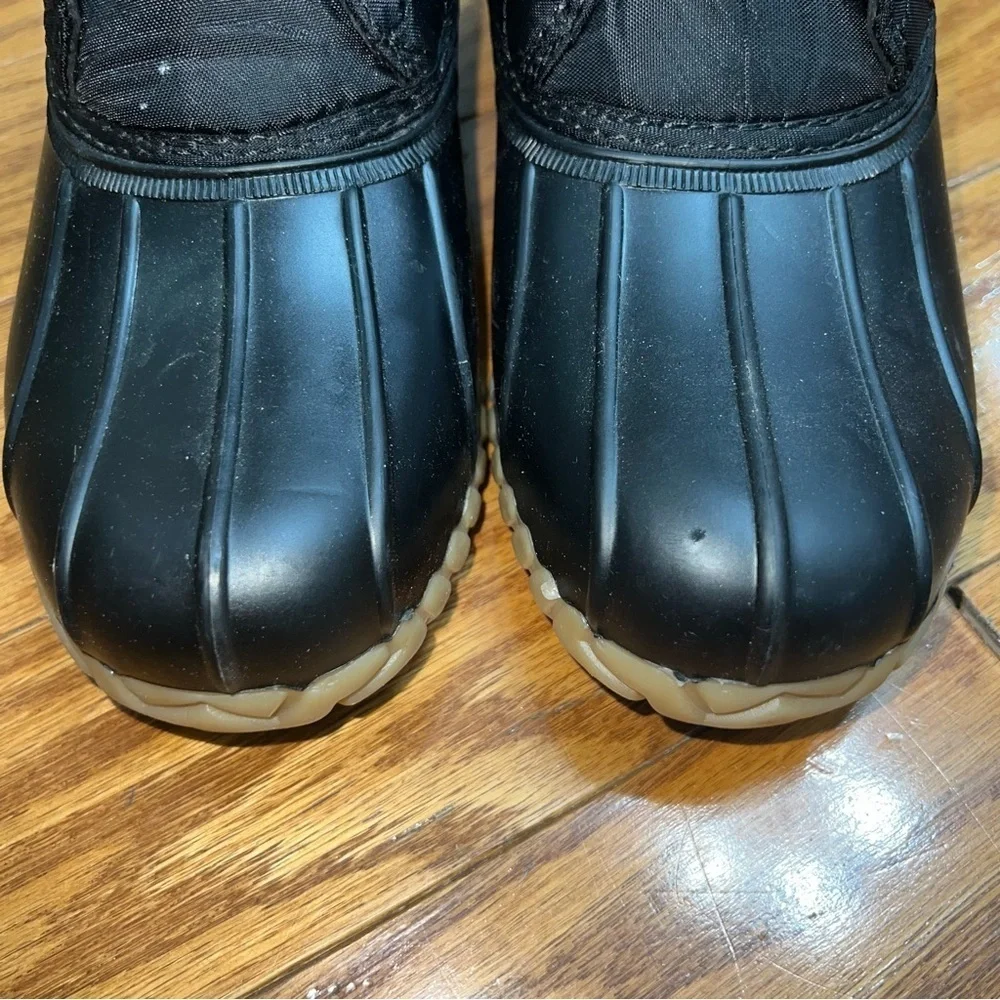 Nautica Dorsay Black Quilted Duck Rubber Boots With Ankle Zip Size 7 - Picture 3 of 12